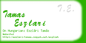 tamas eszlari business card